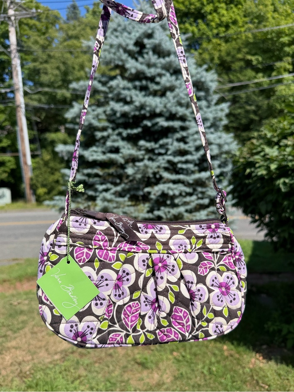 Vera Bradley Frannie Crossbody Plum Petals 2011 Retired NWT Rare Purse